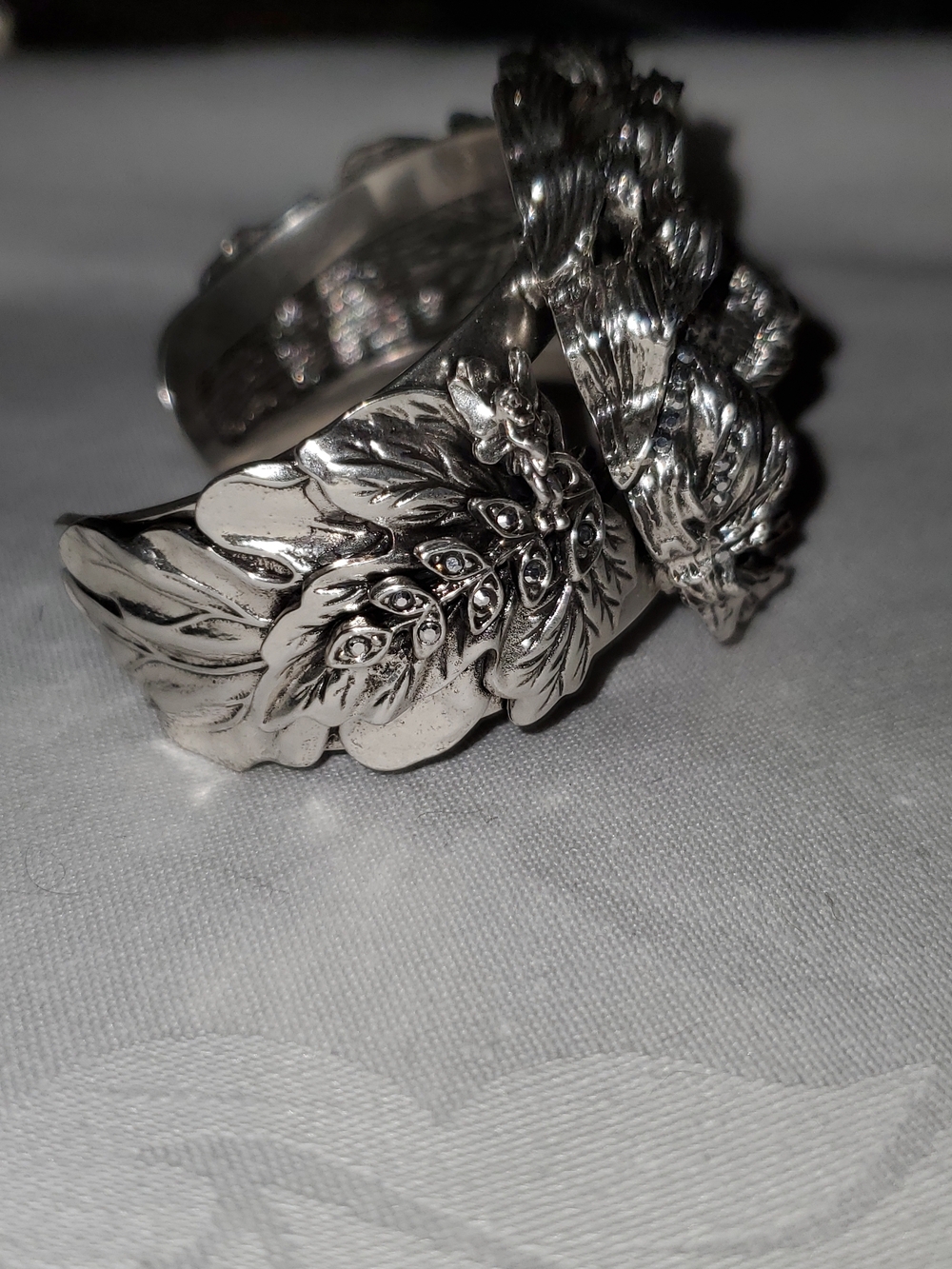 Kirks Folly Lion Head Silver Tone Statement Cuff Bracelet - Picture 4 of 5